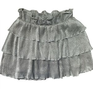 NWT Show Me Your MuMu Metallic Ruffle Party Skirt